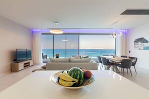 Luxury Villa, 3 Bedrooms, Ocean View | Living area - Alegria Villa Crete (Malevizi)