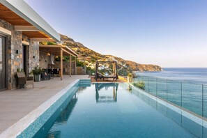 Luxury Villa, 3 Bedrooms, Ocean View | Terrace/patio - Alegria Villa Crete (Malevizi)
