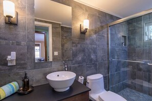 Hair dryer, towels, soap, shampoo - Secluded Vermont Chalet w/ Sweeping Mountain Views (Dover)