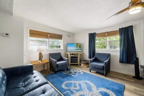 TV - Perfect for traveling medical professionals, this quiet coastal retreat is located near the hospital and just two blocks from the beach. Enjoy a comfortable, relaxing space to unwind after long shifts, with fresh ocean air. (Panama City Beach)