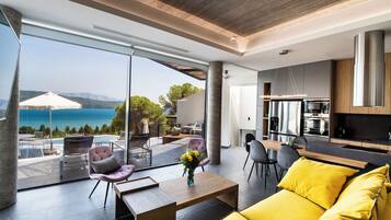 Smart TV, fireplace, printers
