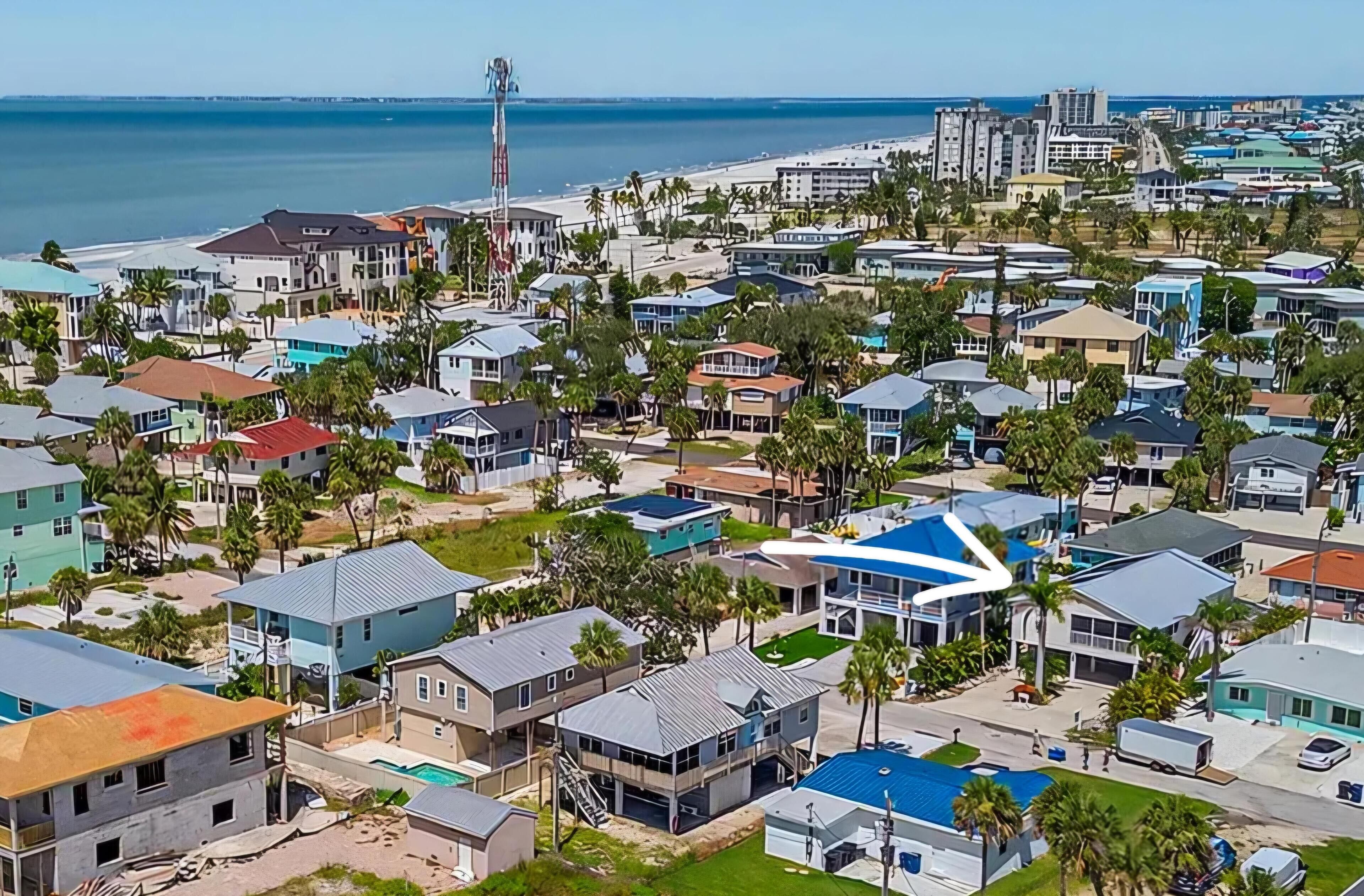 House, Multiple Beds (The Sandy Seahorse) | Aerial view