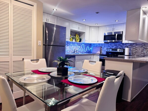 Microwave, oven, stovetop, dishwasher