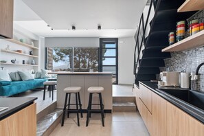 Interior - Luxury new villa with infinity salt pool  and sea view near Lygia beach and port (QPM9+9JR, Lefkada)