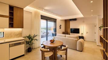 Family Villa, 2 Bedrooms, Private Pool, Sea View | Living room