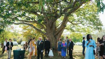 Outdoor banquet area