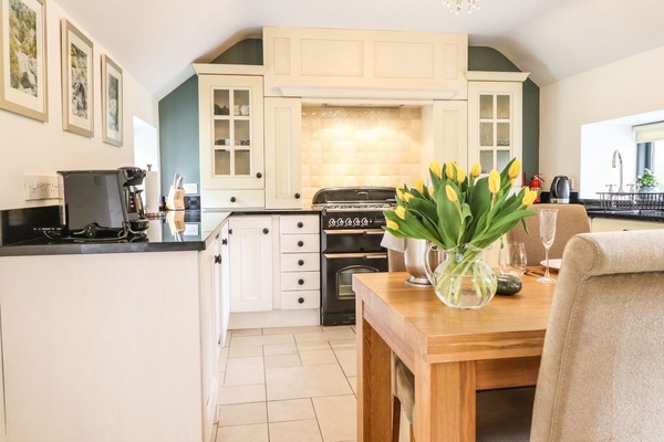 Fridge, microwave, electric kettle, toaster