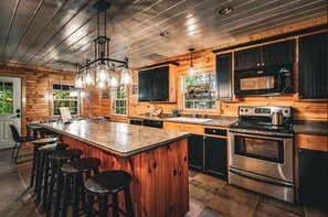 Microwave, oven, stovetop, dishwasher - NEW! The Cowboy-5BR Cabin w/HT, Game Room & Pool Access (Sevierville)