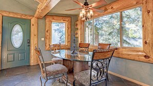 Dining - ~BIG BEAR~ Spacious 4 Bedroom Log Cabin with Forest Views and Game Room (Big Bear)