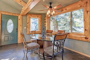 Dining - ~BIG BEAR~ Spacious 4 Bedroom Log Cabin with Forest Views and Game Room (Big Bear)