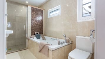 Ducha, secador de pelo, toallas
