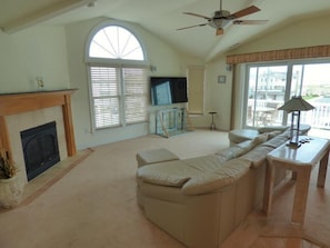 TV, fireplace - Family-Friendly Beach Escape in OC’s Peaceful South End! (Ocean City)