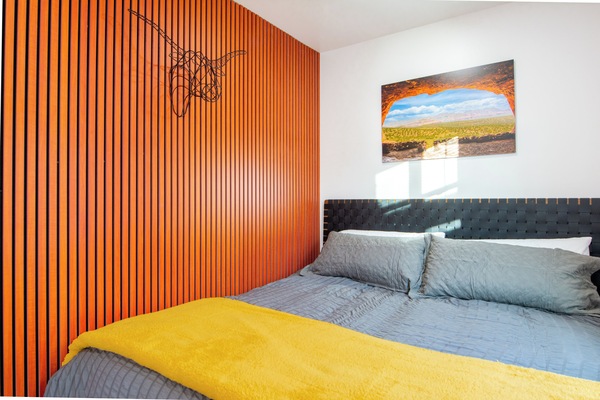 King size Tuft & Needle bed with extra blankets and pillows