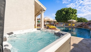 Terrace/patio - Desert Playground | Pool, Cold Plunge & Arcade (Mesa)