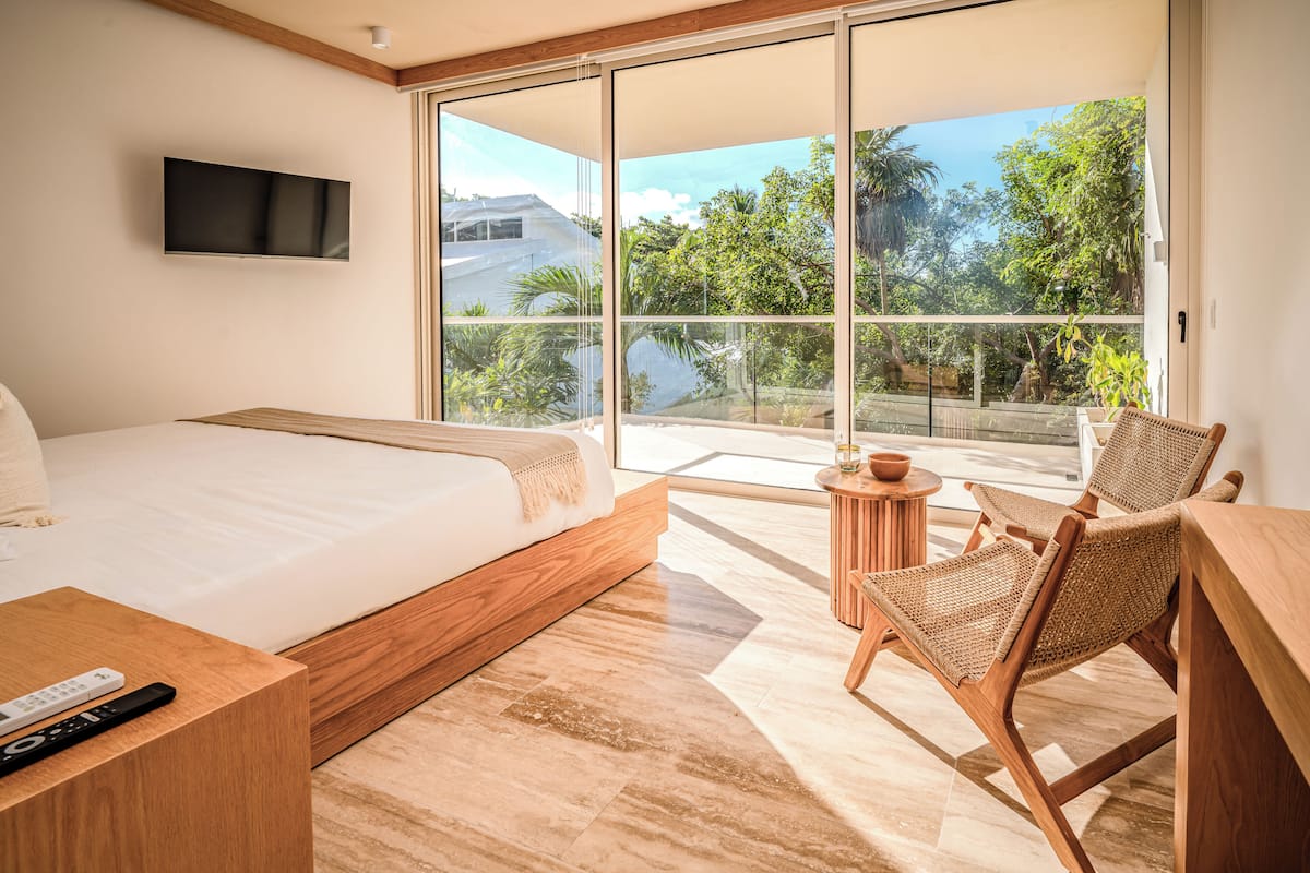 Premium bedding, memory-foam beds, laptop workspace, free WiFi