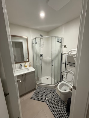 Hair dryer, towels, soap, toilet paper - Quaint 2-bedroom building with AC in Prince George (Prince George)