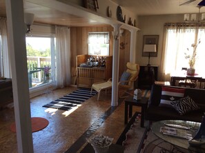 Living area - Stella's Cottage: Oceanview 3-bedroom cottage in charming Bayswater, Nova Scotia (Chester)