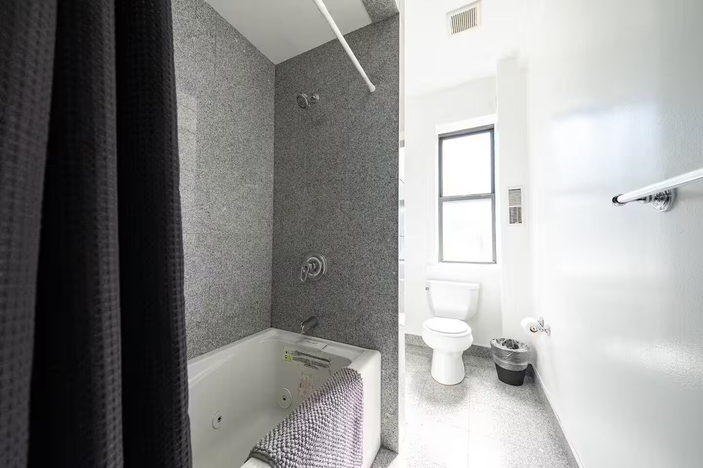 Shower, hair dryer, soap