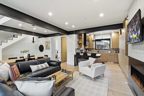 TV, fireplace, offices - Walk to Sunrise Gondola • 5BR Townhome w/ Hot Tub (Park City)