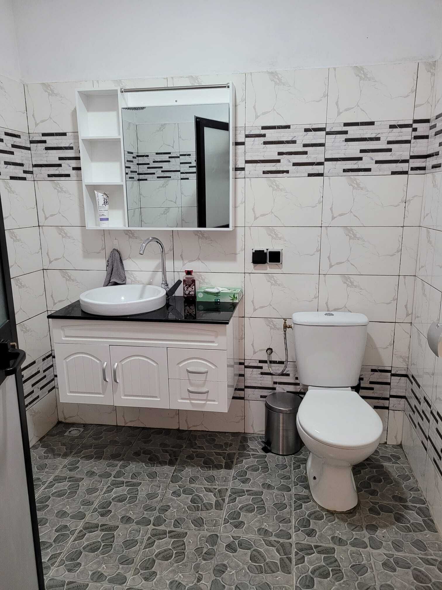 Towels, soap, toilet paper