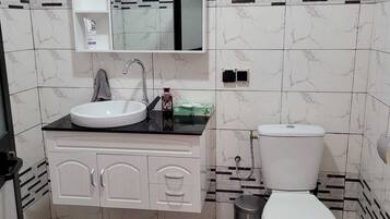 Towels, soap, toilet paper