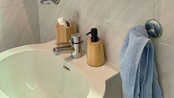 Haartrockner, Bidet, Handtücher, Seife