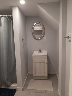 Shower, towels, soap, toilet paper - Cozy 2 Beds Basement Suite (Windsor)