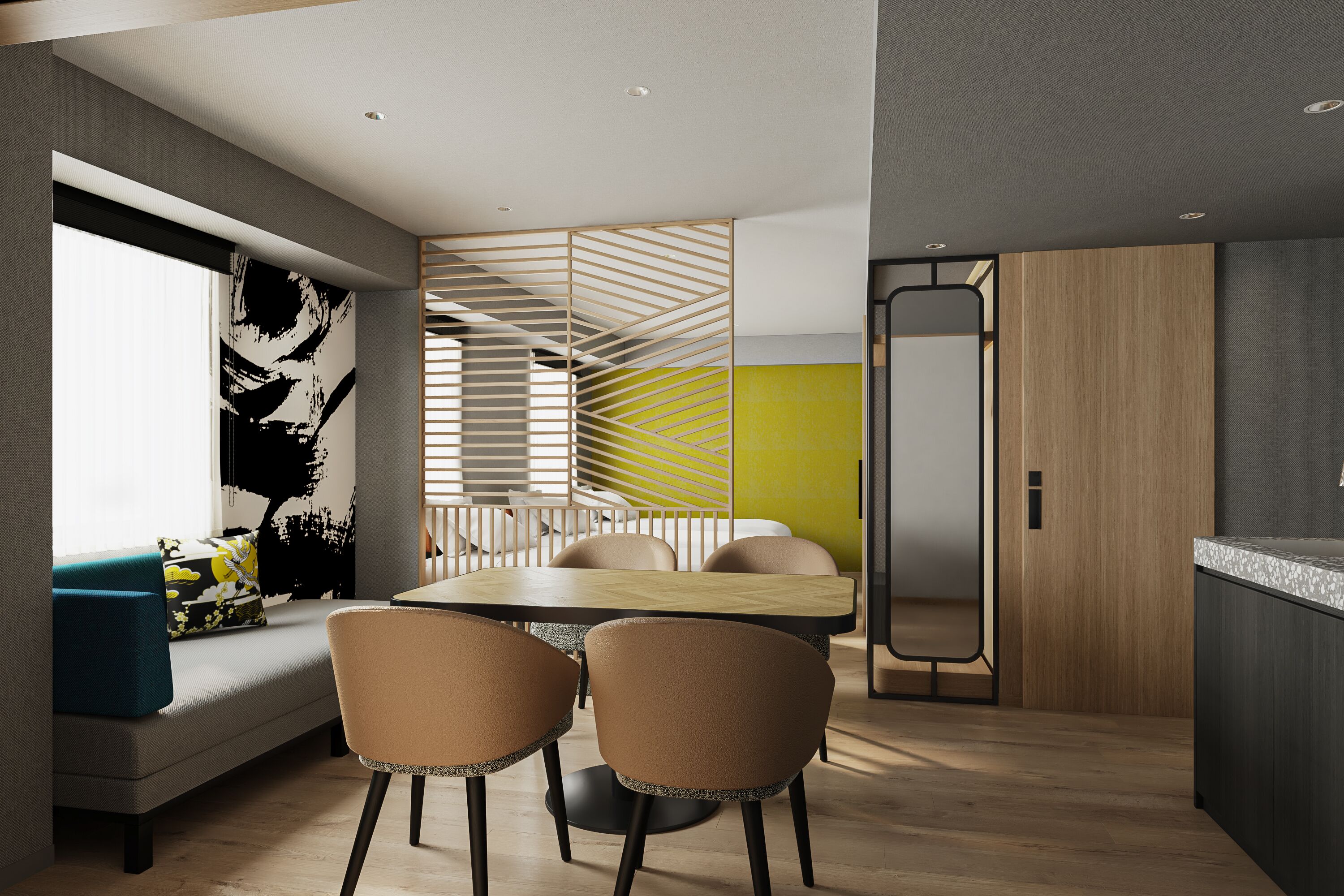 Habitación triple Deluxe, no fumadores | Caja fuerte, cortinas opacas, wifi gratis