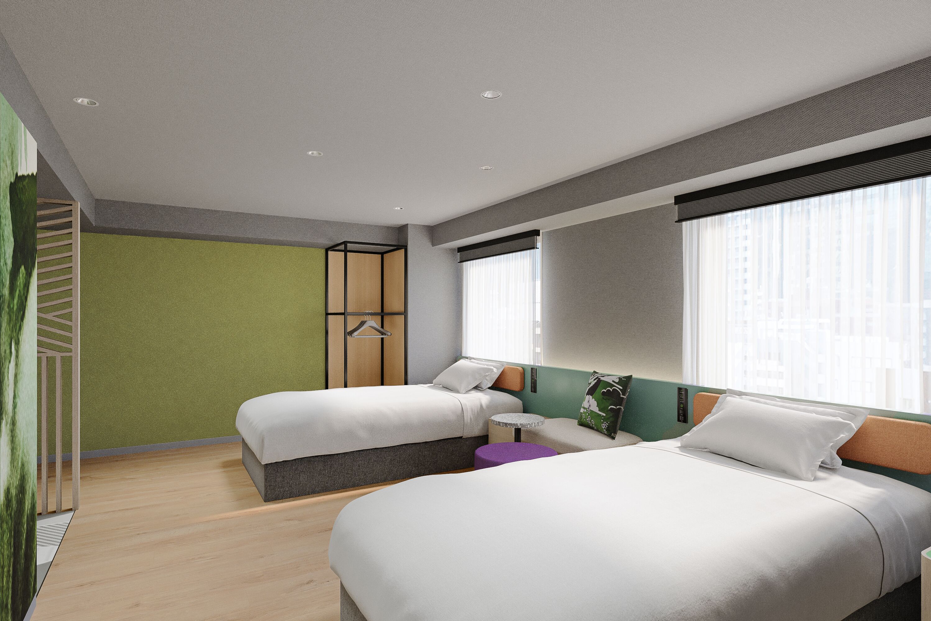 Habitación superior con 2 camas individuales, 1 habitación, accesible para personas con discapacidad | Caja fuerte, cortinas opacas, wifi gratis