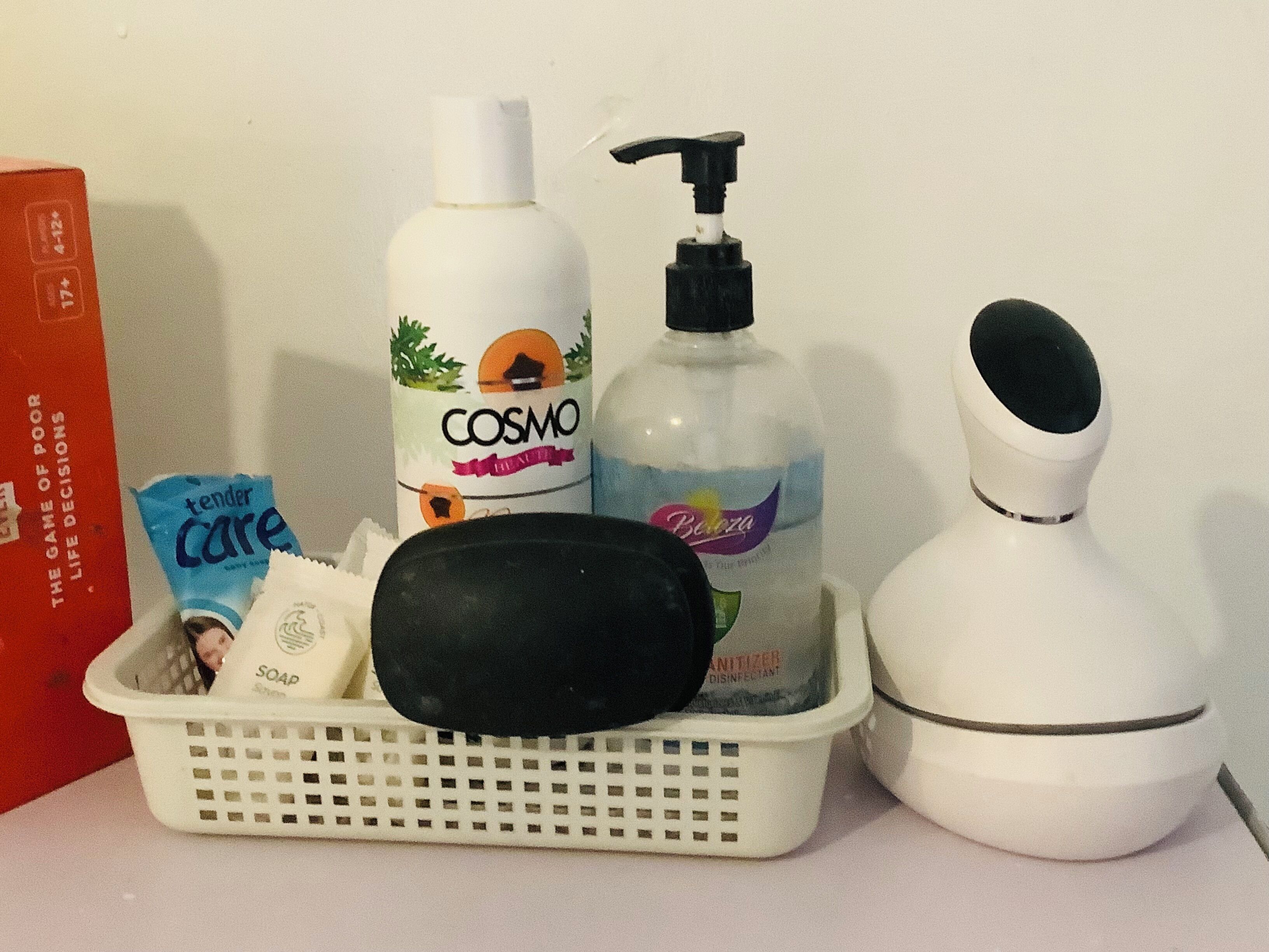 Shower, bidet, towels, soap