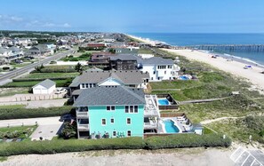 Exterior - Oceanfront Oasis w/ Elevator, Pool, Hot Tub, Pool Table, Pets OK, Flex Stays (Nags Head)