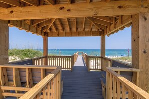 Property grounds - Salty Sunrise - Nags Head MP 15.5, Oceanfront, Elevator, Free Heated Pool, Tiki Bar, Hot Tub, Pets (Nags Head)