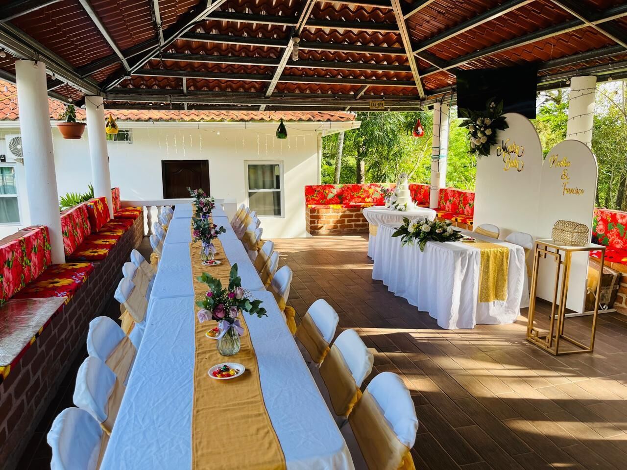 Área externa para banquete