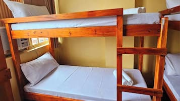 Desk, free WiFi, bed sheets