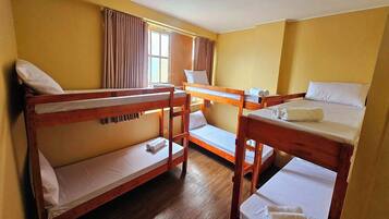 Desk, free WiFi, bed sheets