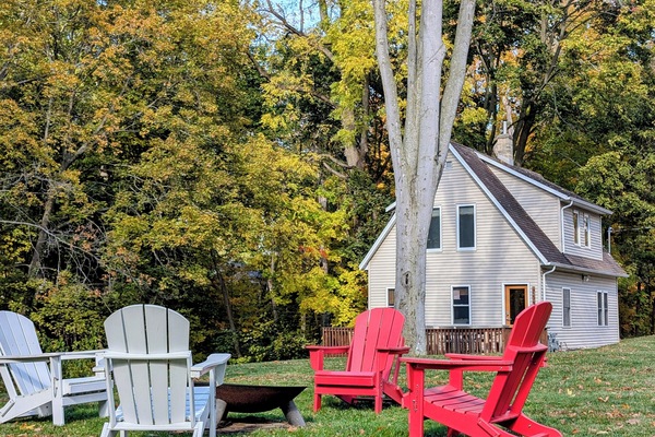 The half acre property offers a private space.