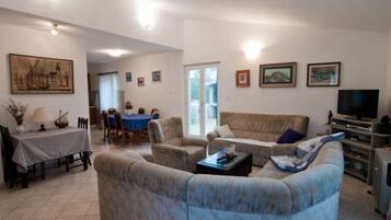 Apartment (Three Bedroom apartment With Sea View) | Living room | 32-inch flat-screen TV with digital channels