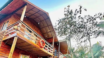 Honeymoon cottage, uitzicht op het strand