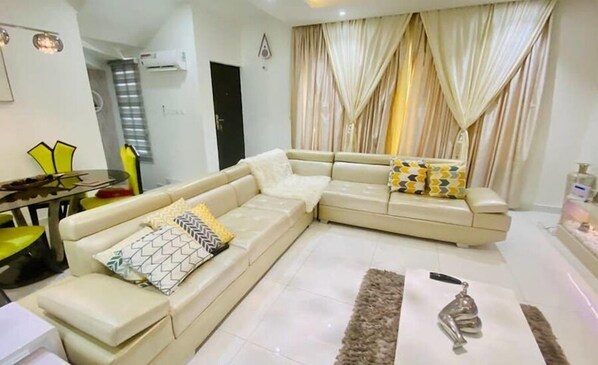 Junior Apartment, Balcony, City View | Living area - Keji's Shortlet Apartment (Lekki)