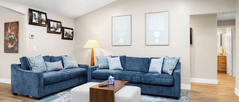 Una televisión, una chimenea