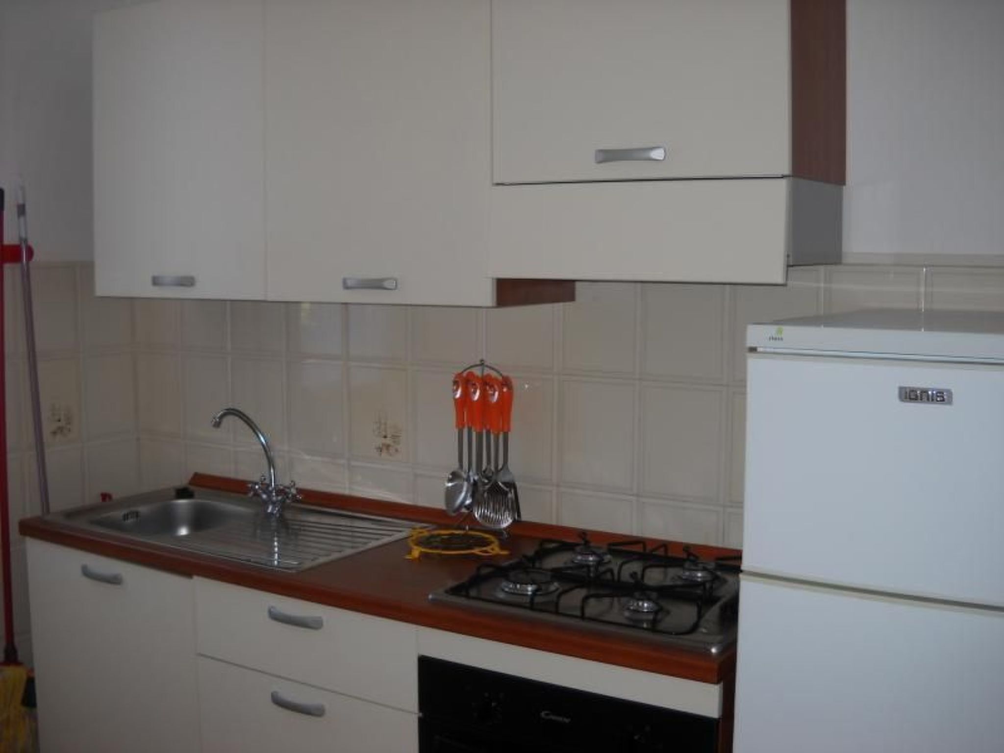 Fridge, oven, cookware/dishes/utensils