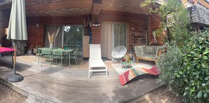 Outdoor dining - Cala Sultana Santa Giulia Porto Vecchio Garden apartment 4/5 pers (Porto-Vecchio)