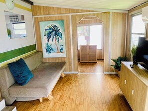 Living area - Mornington Peninsula Retro Caravans (Rye)