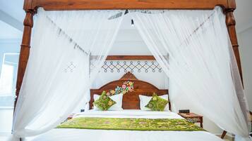 Premium bedding, minibar, desk, laptop workspace