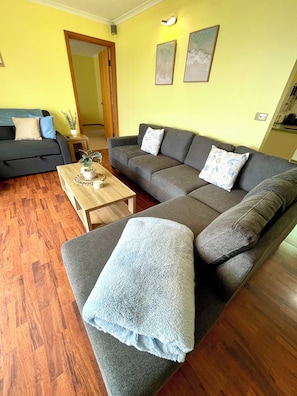 Smart-tv och eldstad