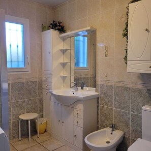 Shower, hair dryer, bidet, towels - Villa meublée de Tourisme *** for 2 pers. Quiet area with trees, Swimming pool, Pk. (Graveson)