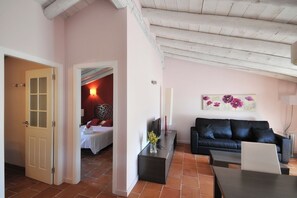 Family Apartment, 2 Bedrooms, Private Bathroom, City View | Laptop workspace, blackout curtains, iron/ironing board, free WiFi