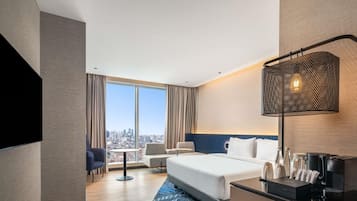 Habitación ejecutiva, 1 cama de matrimonio grande | Ropa de cama de alta calidad y caja fuerte