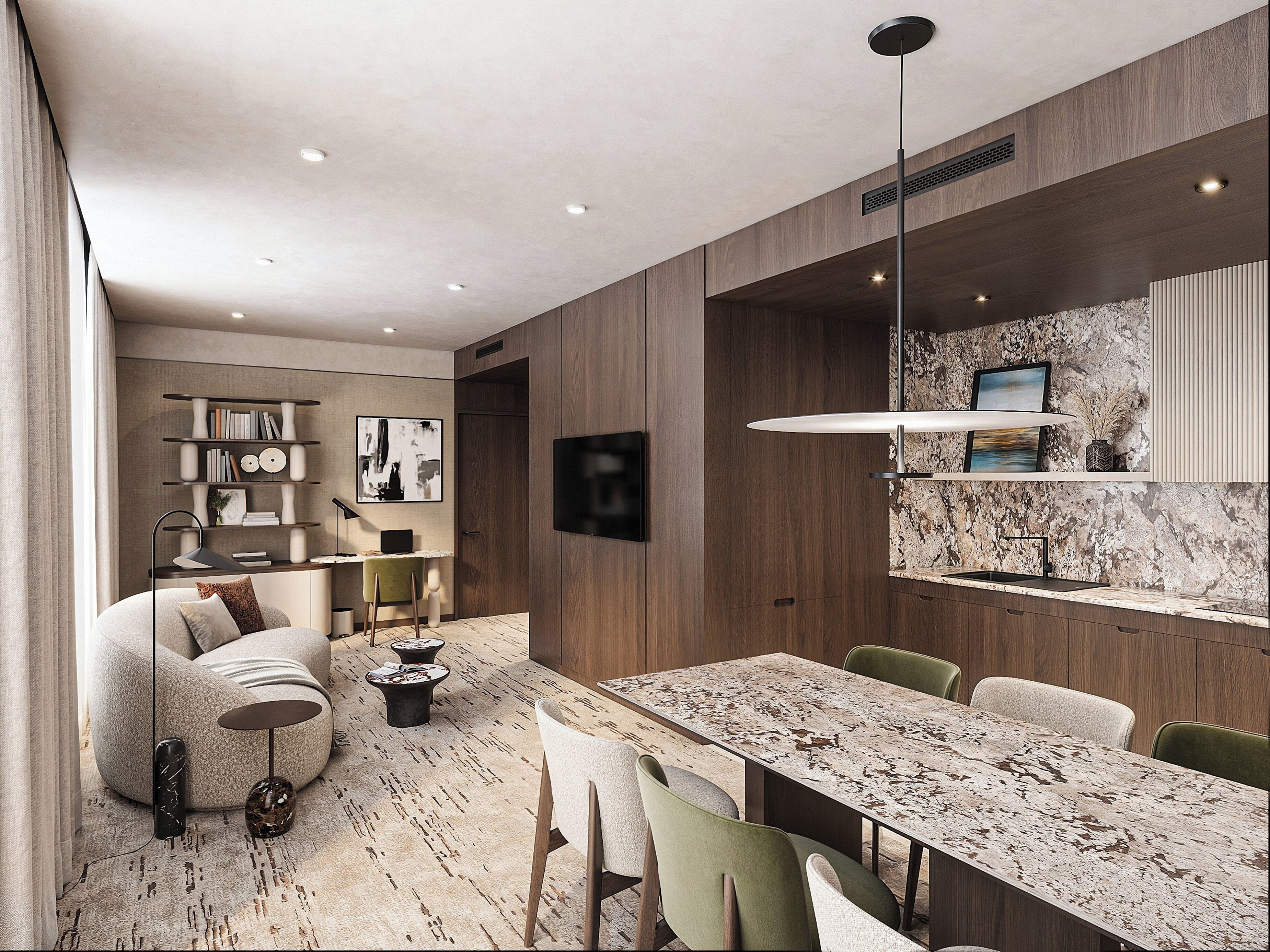 Deluxe Suite, Multiple Beds | Living area