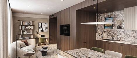 Deluxe Suite, Multiple Beds | Living area